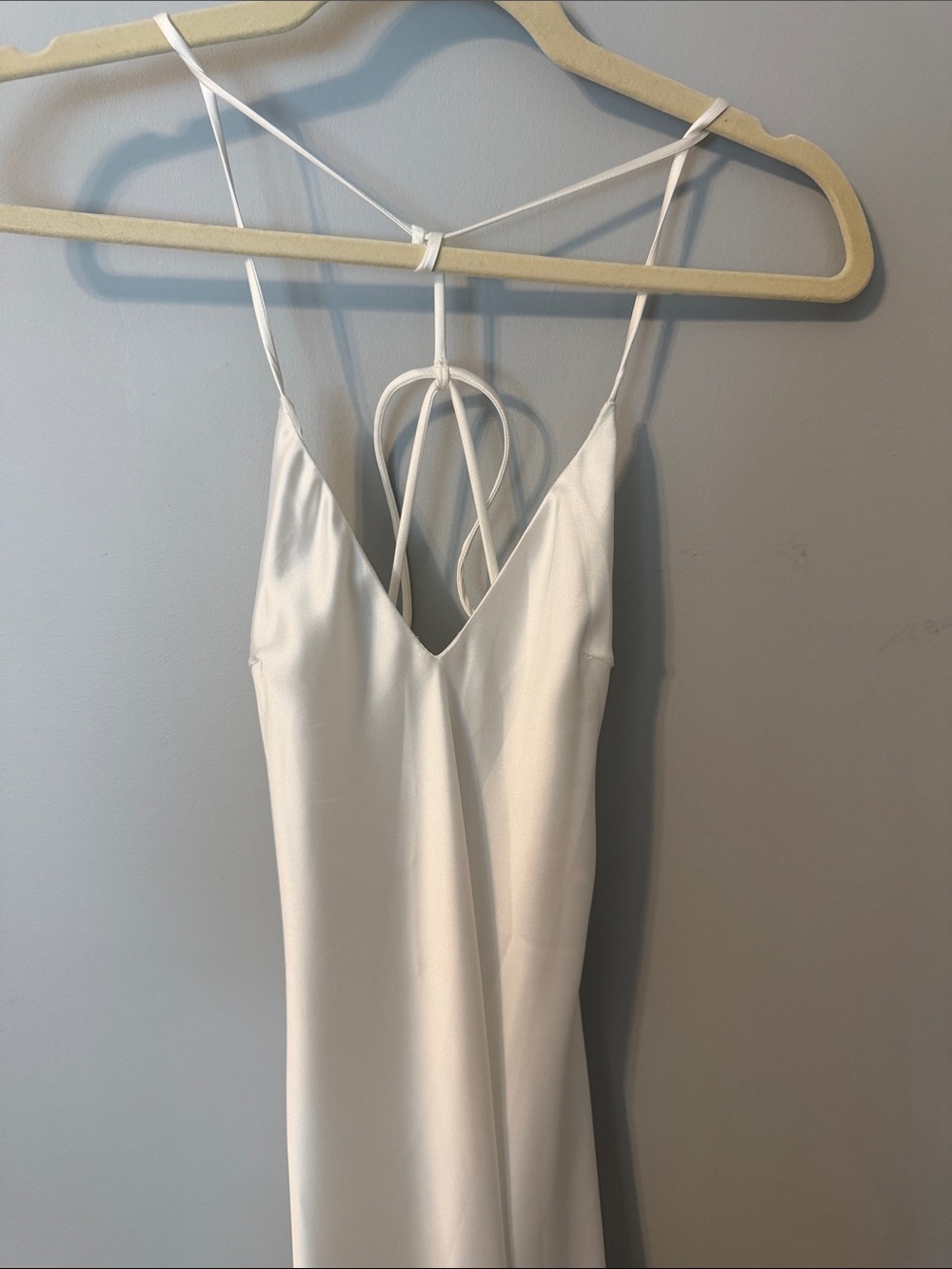 Zara White Satin Maxi Slip Dress with Strappy Back - Picture 2 of 6